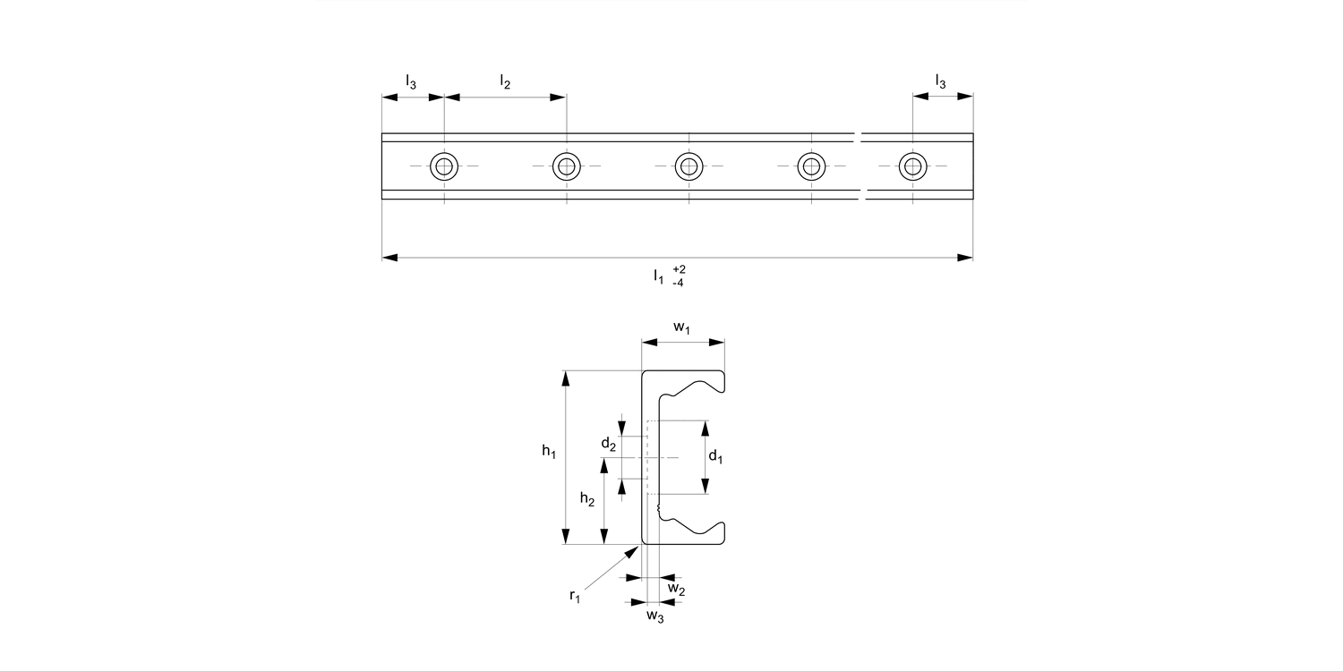 L1943.43T-C Heavy Duty T Rail