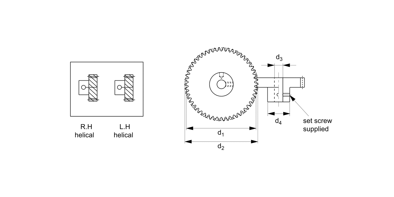 R2152 1,5 Module Helical Gears