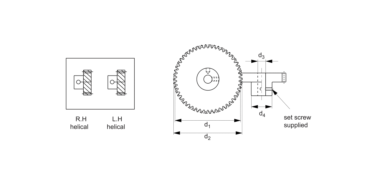 R2156 1,0 Module Helical Gears