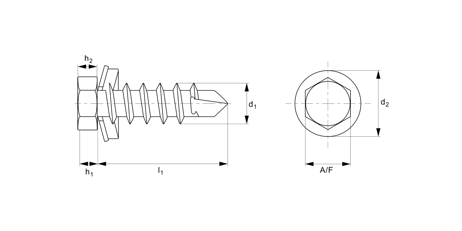 P0646.ZP Hex Seal Washer Head Self-Drilling