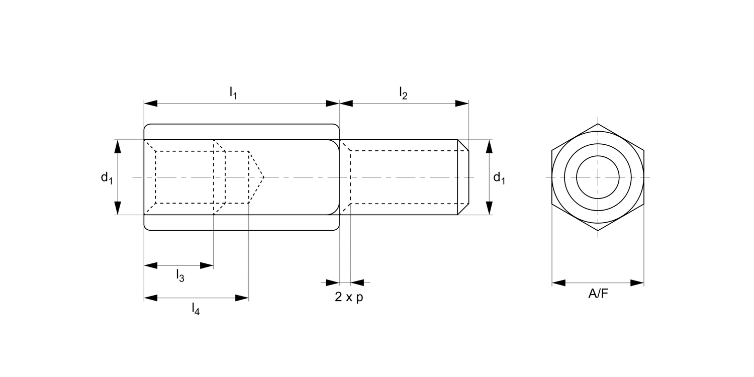P0061.A2 Stainless Hexagonal Pillars