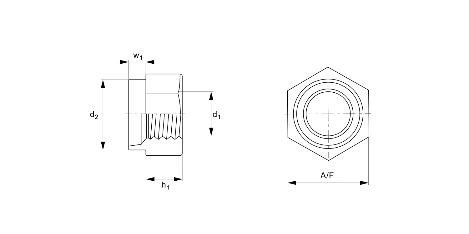 P0827.A4 Hexagon Rivet Bushes