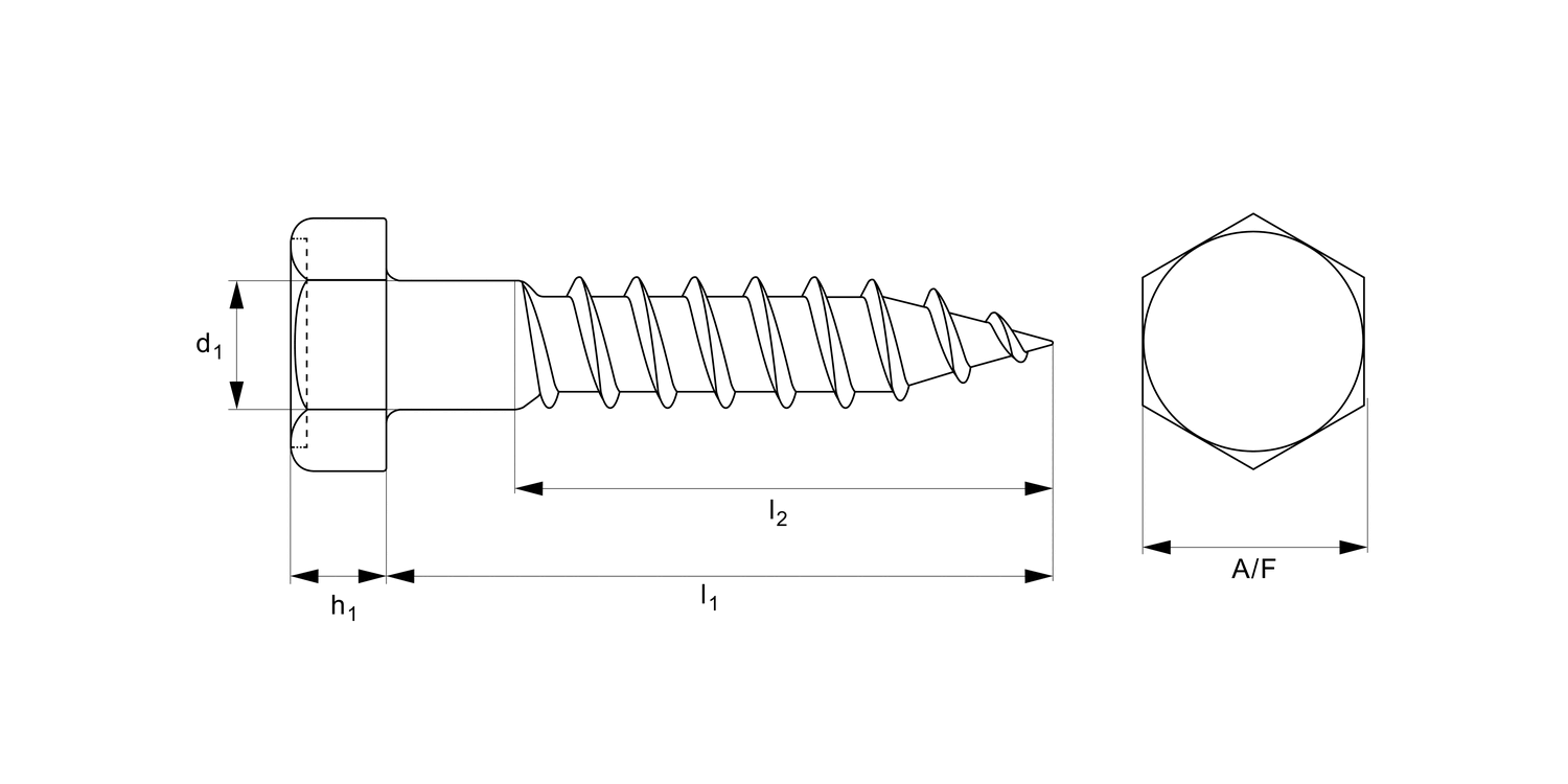 P0268.A4 Hexagon Head Coach Screws