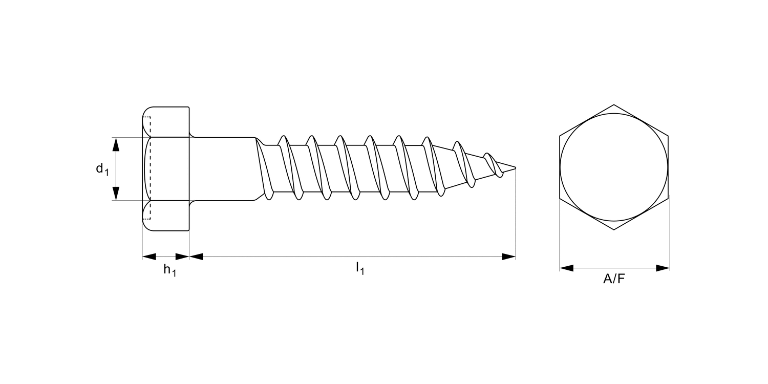 P0268.ZP Hexagon Head Coach Screws