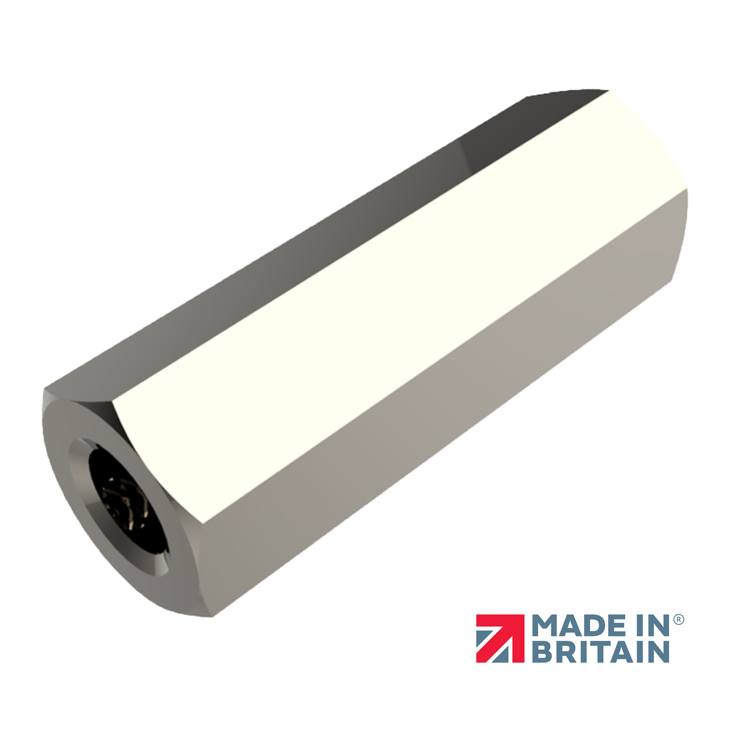 Brass Hexagonal Spacers Hexagonal spacers from brass, zinc plated. M2 to M6, female-female.