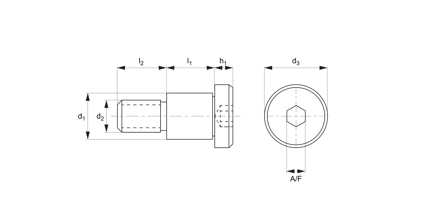 P0130.i Inch Shoulder Screws - Cap Head