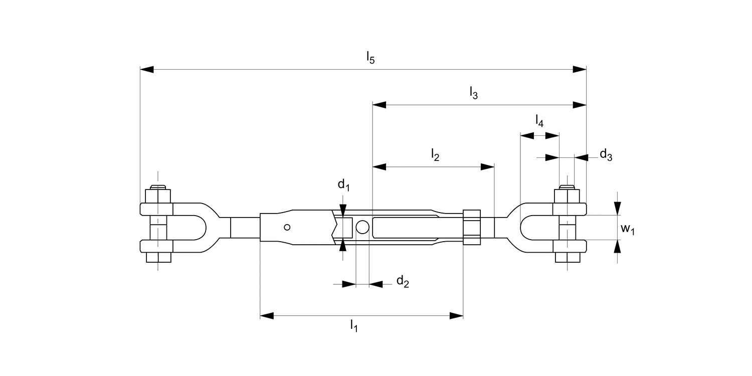 R3820 Jaw End Pipe Body Turnbuckles