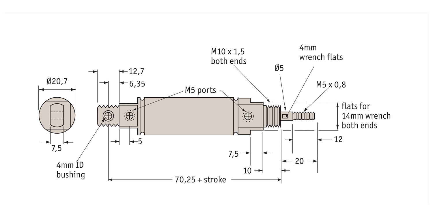 L4520 Anti-Stiction Air Cylinder - 15.9mm Bore