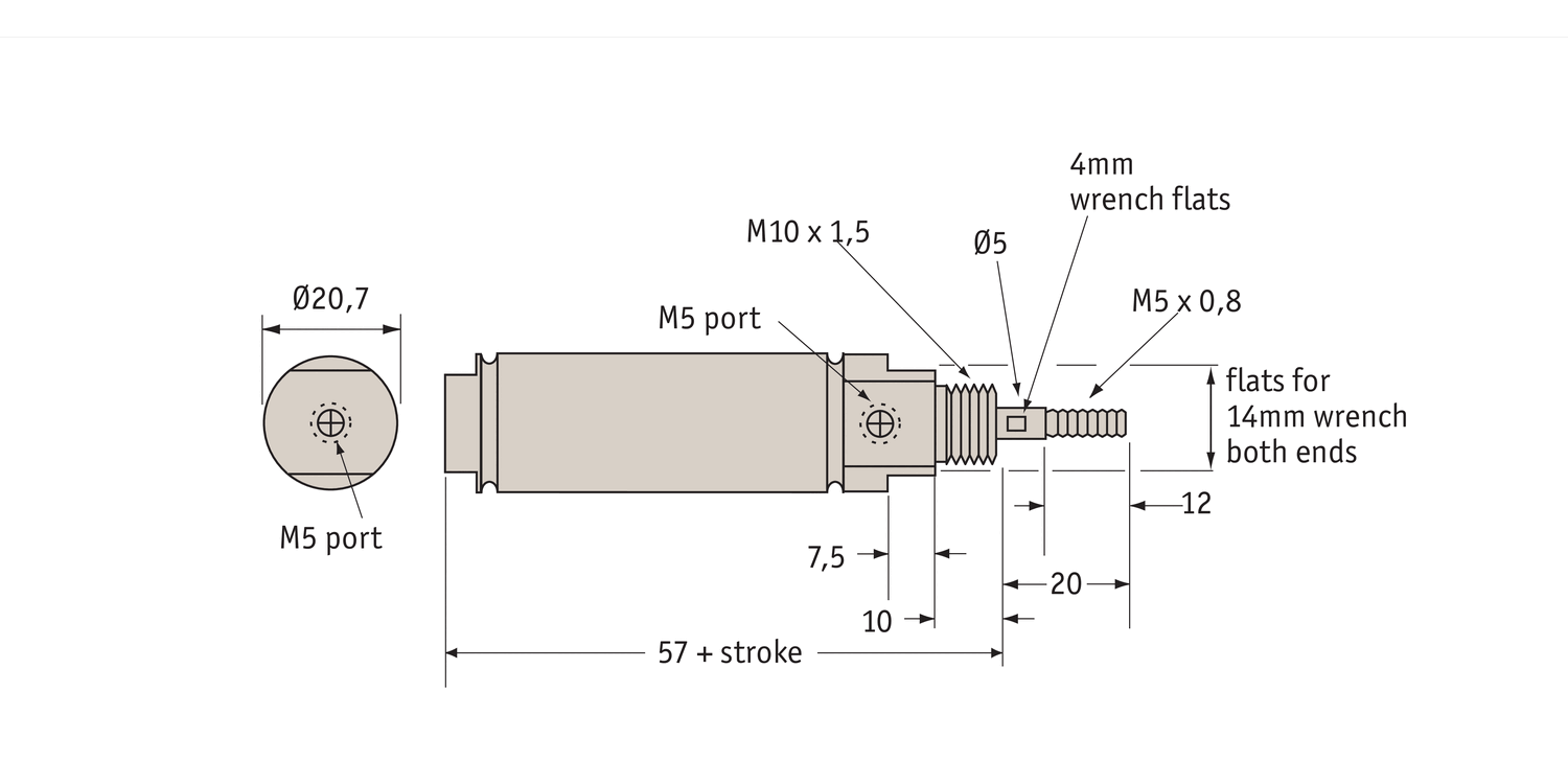 L4522 Anti-Stiction Air Cylinder - 15.9mm Bore