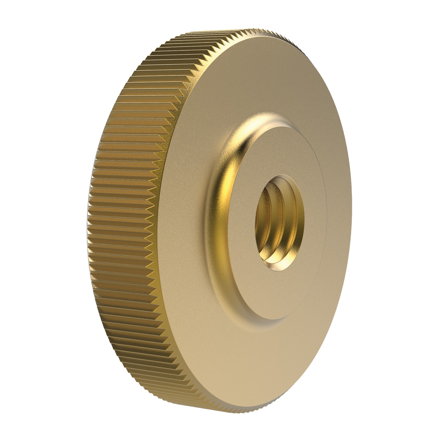 Product P0406.BR, Brass Flat Knurled Nuts DIN 467 / 