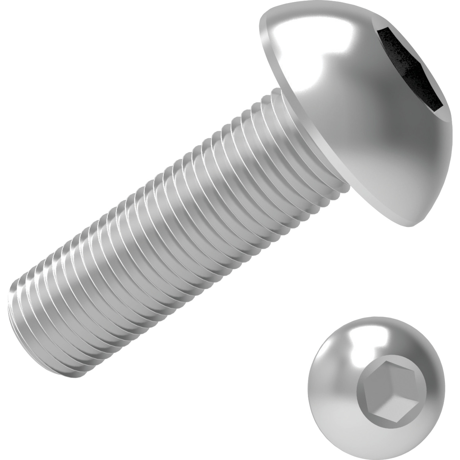 Socket Button Screws Stainless Steel A4. To ISO 7380. Threaded within 2,5 x pitch of head.