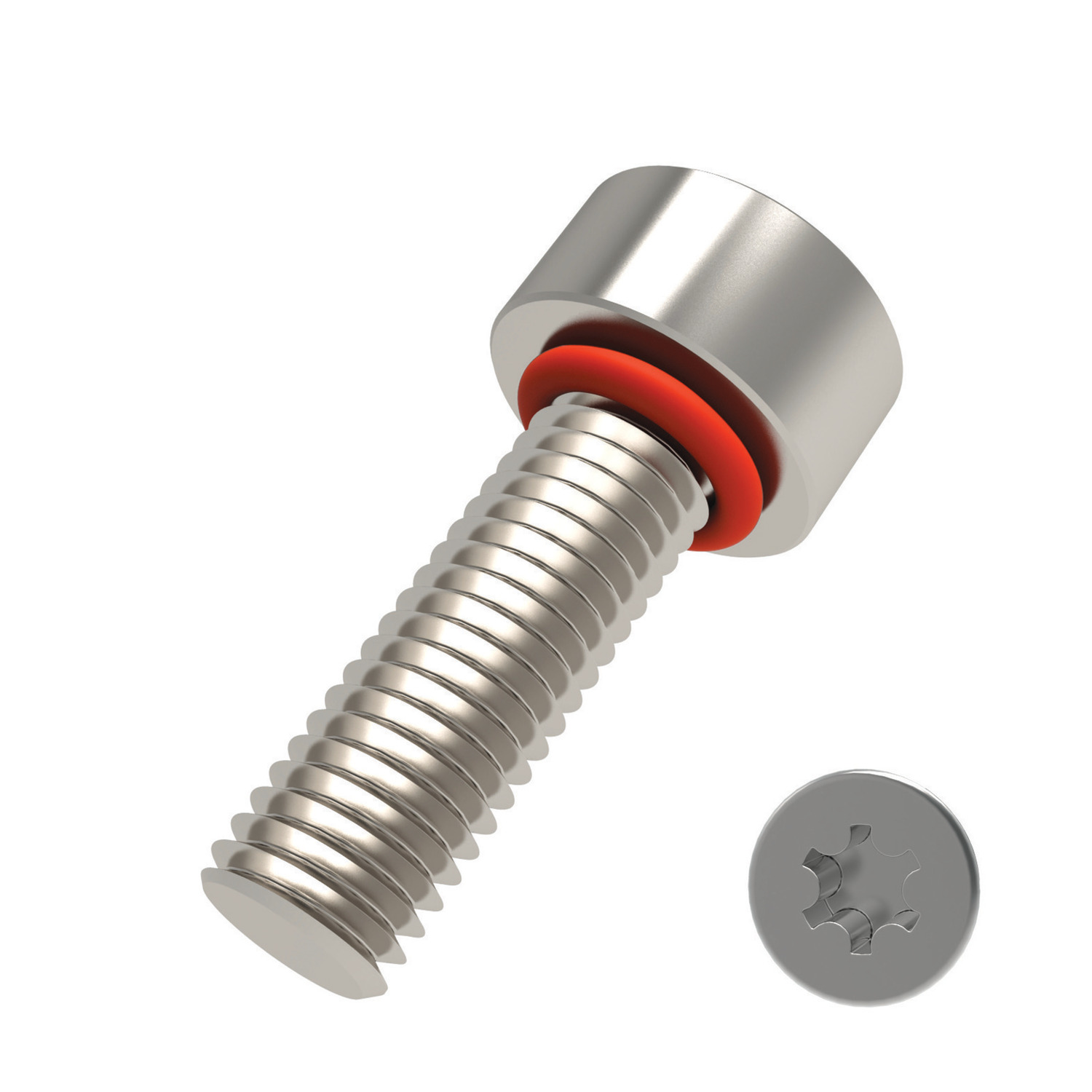 Cap Head Seal Screws Self-sealing screws, socket cap head with integral O ring groove to seal liquids and gases out and in. M2 to M16 A2 or A4 stainless steel.