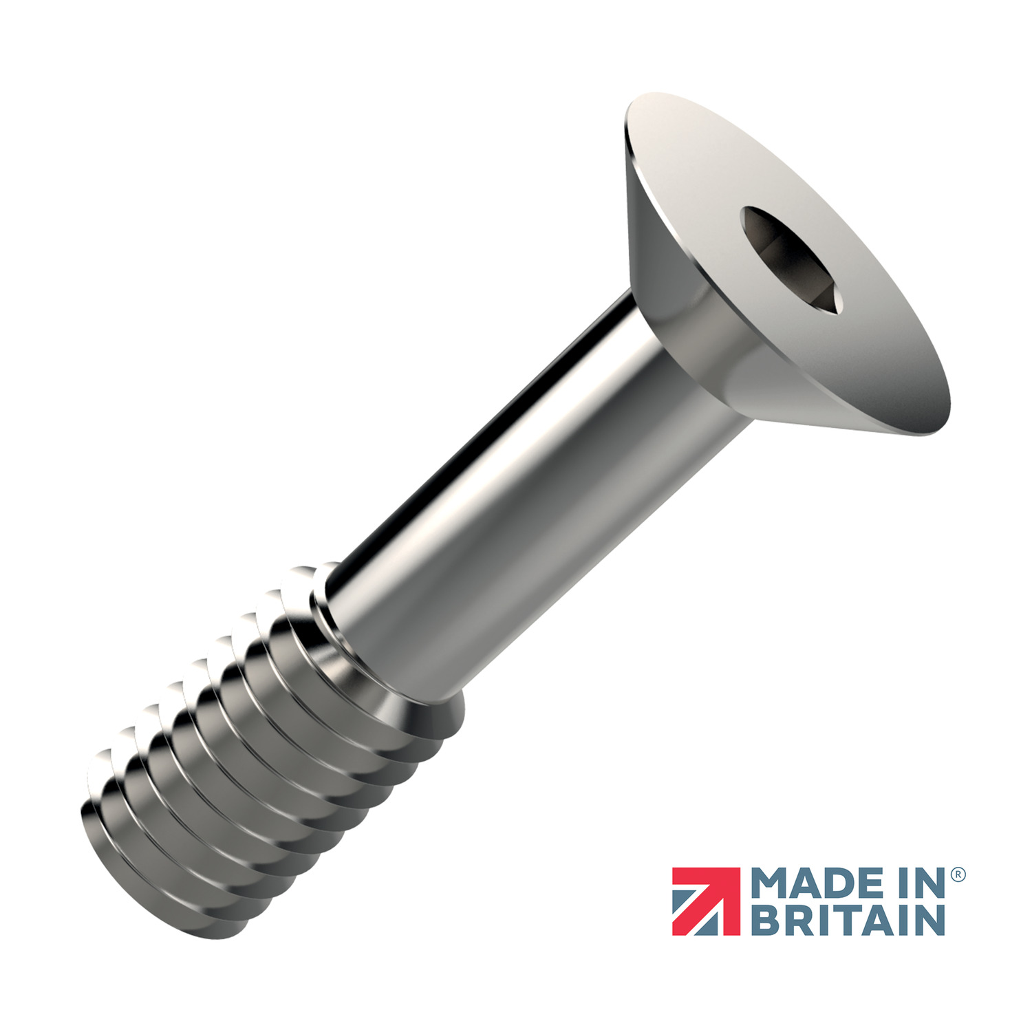 Captive Screws - Countersunk Our countersunk captive screws are available in thread sizes M2,5 - M8 and lengths 5 - 80mm. When used with a counterbored panel, they sit flush to the panel. Other dimensions, material and finishing choices are available on request.