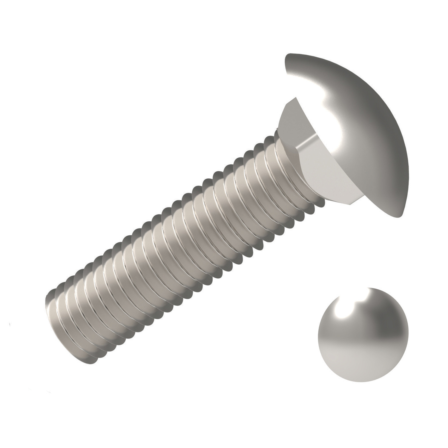 Product P0264.A2, Carriage Bolts - Full Thread Full thread - A2 stainless / 