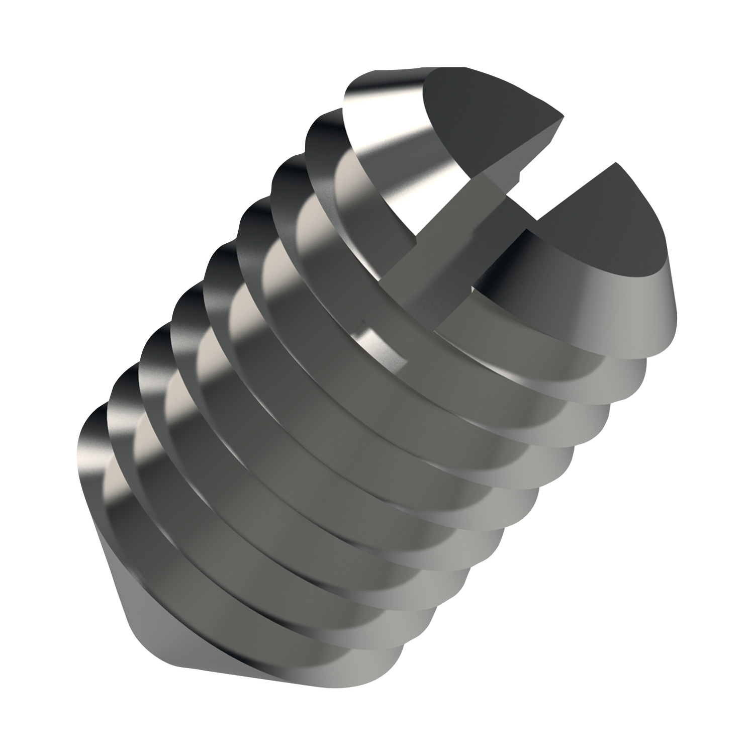 Slotted Set Screws Cone Point Zinc plated. To DIN 553, cone point.