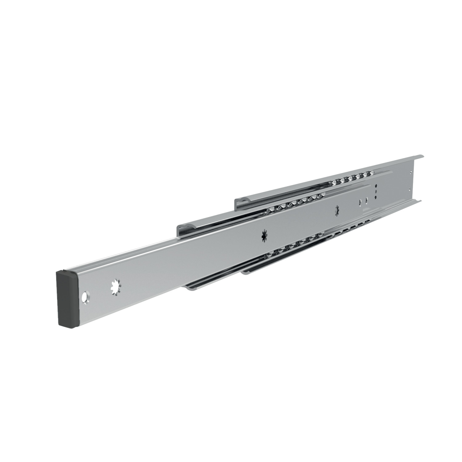 Soft-Close Drawer Slide Galvanized steel soft-close drawer slides, loads up to 30Kg per pair. Soft close over last 50mm. For smooth full retraction to closed position.