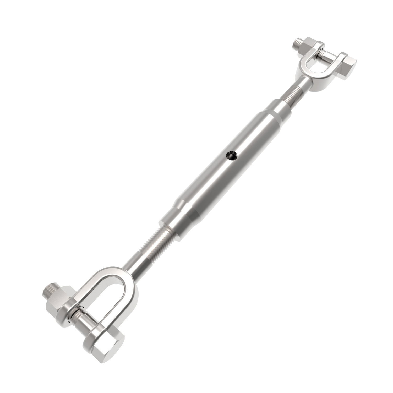 Jaw End Pipe Body Turnbuckles Steel turnbuckles manufactured to DIN 1478. Sizes ranging from M8 to M30. Lengths from 110mm to 255mm.