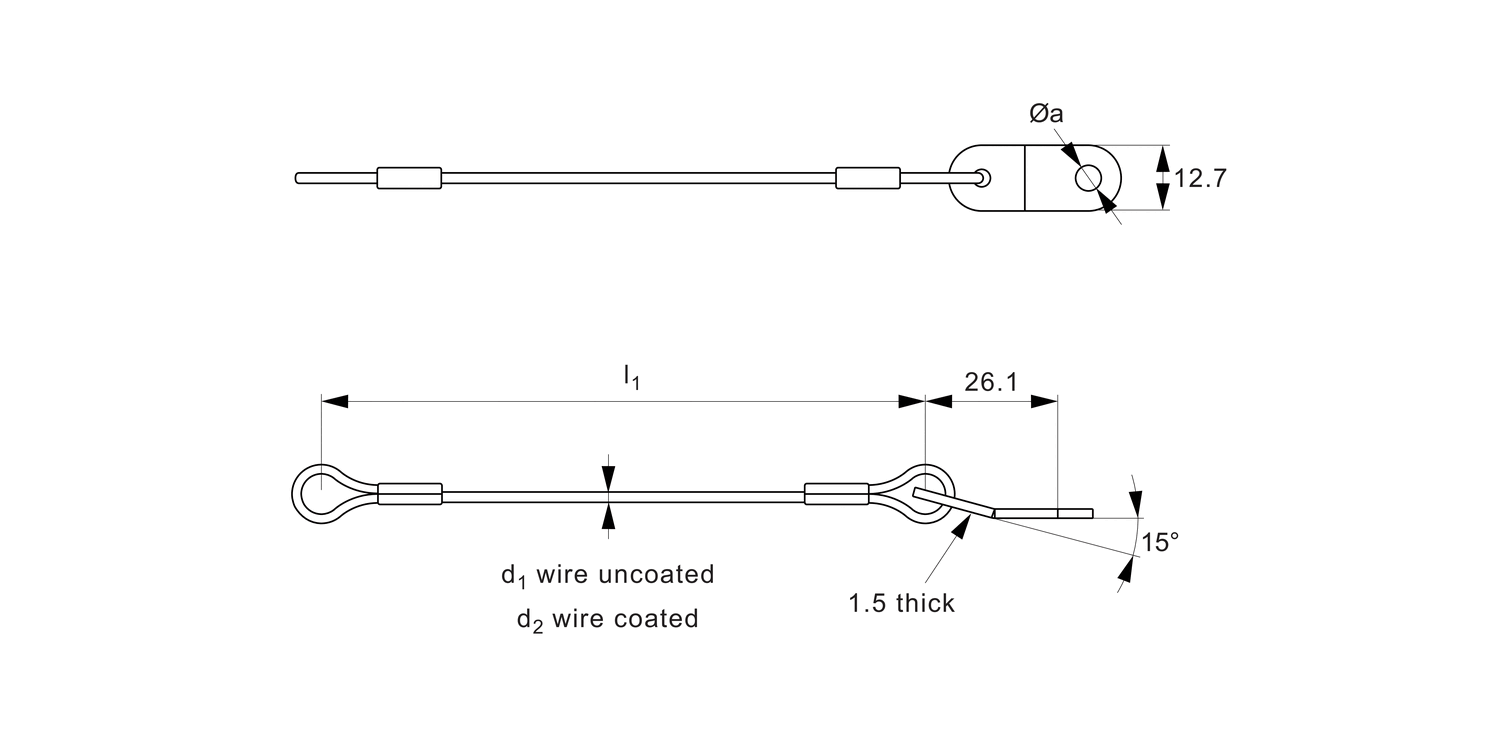 P1254 Lanyard - Loop to Rectangular Tab