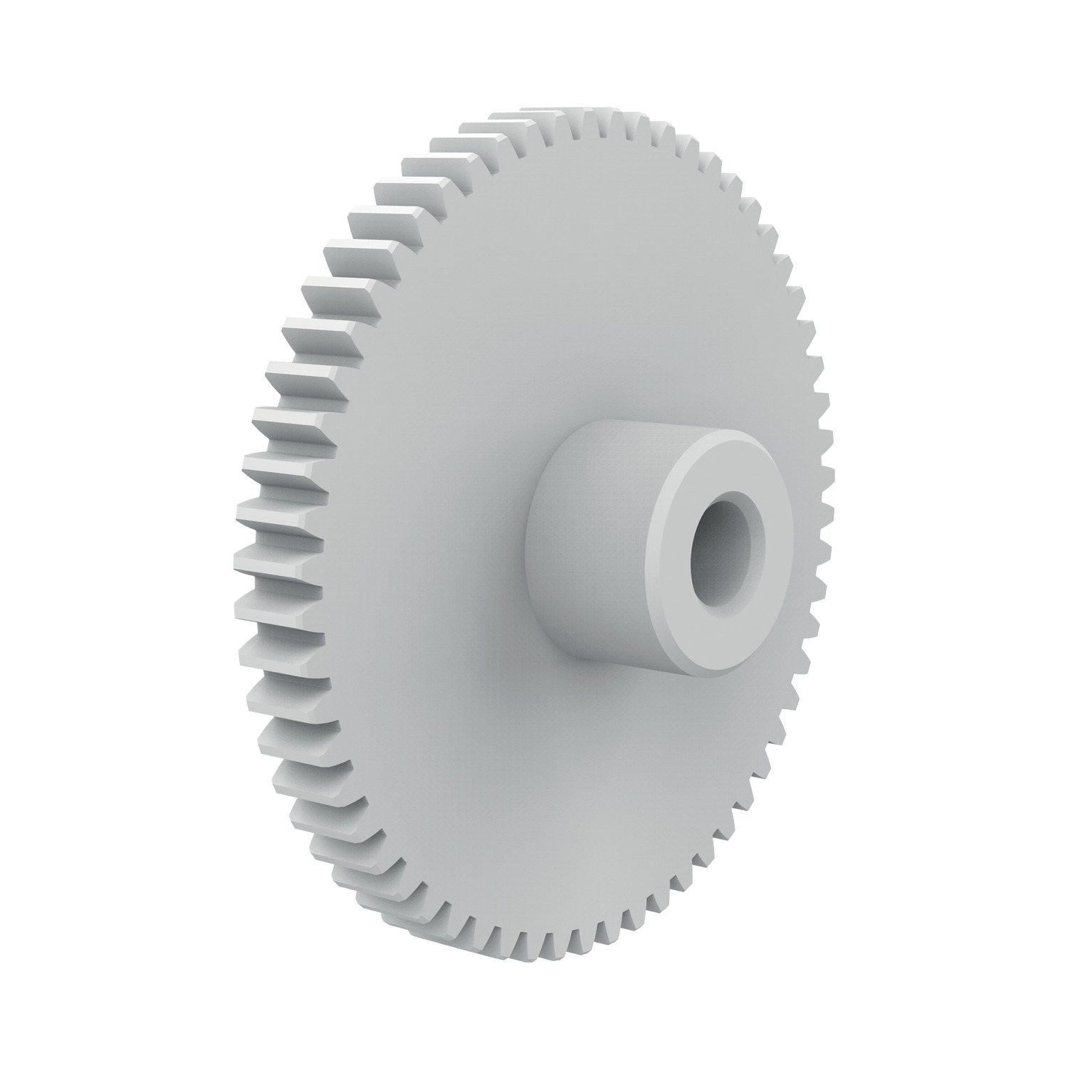 Product R5149, Spur Gears - Module 0.8 - Plastic white polyacetal - 16-120 teeth / 