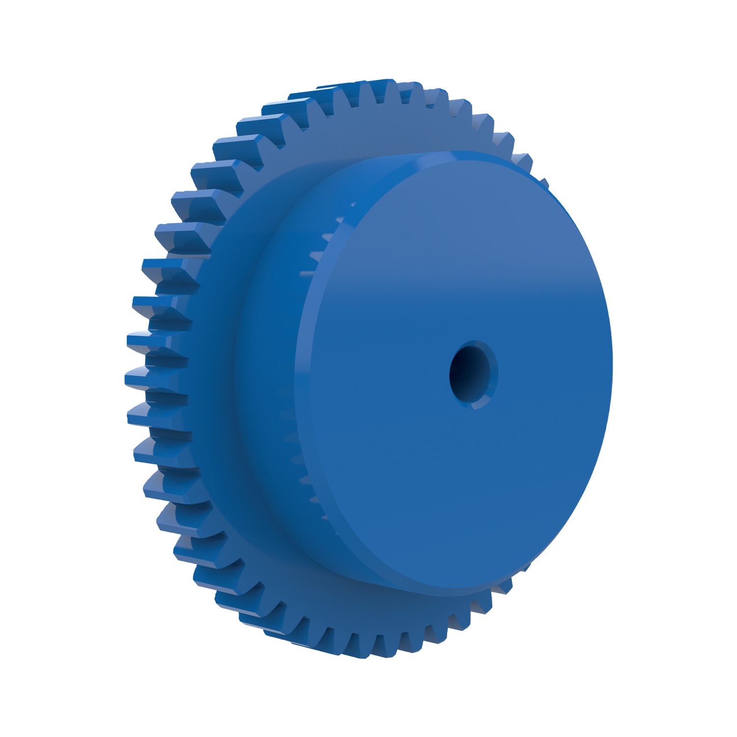 Product R5157, Spur Gears - Module 0.8 - Plastic blue polyacetal - 16-120 teeth / 