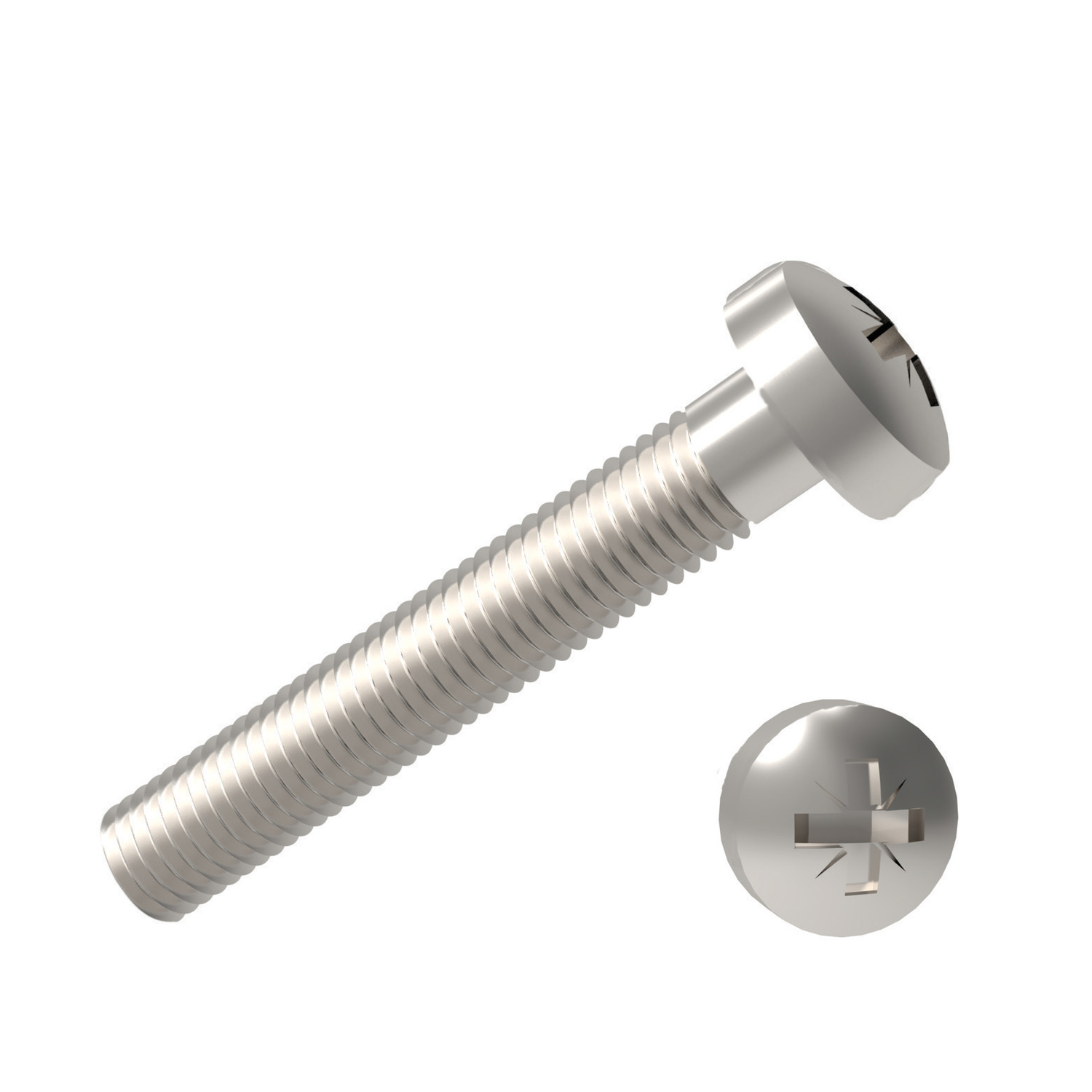 Pozi Pan Head Screws A2 Stainless Steel. To DIN 7985 Z, ISO 7045. Threaded within 2,5 x pitch of head