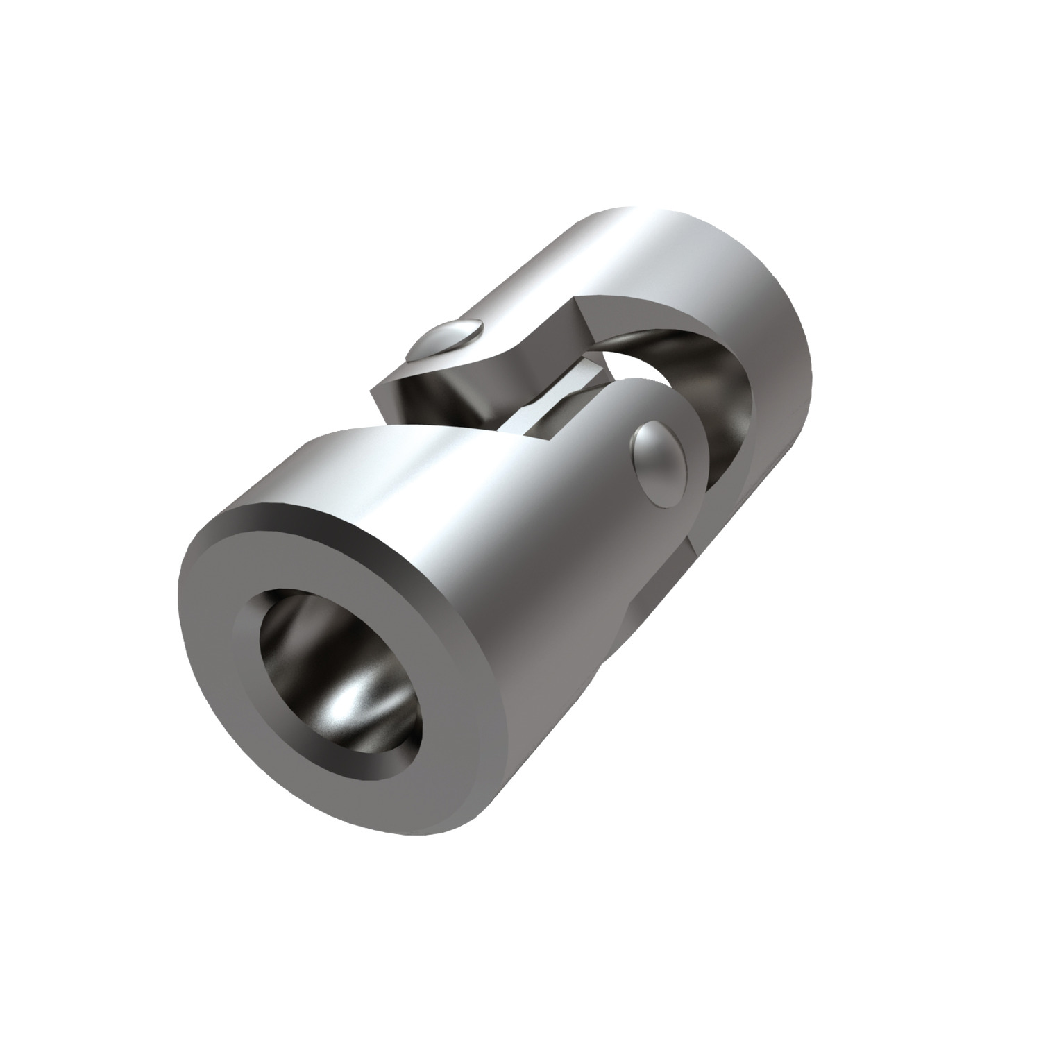 Stainless Single Universal Joint Stainless steel single universal joint. Manufactured to DIN 808. Maximum bending angle of 45° per joint. Round bore and keyway available.