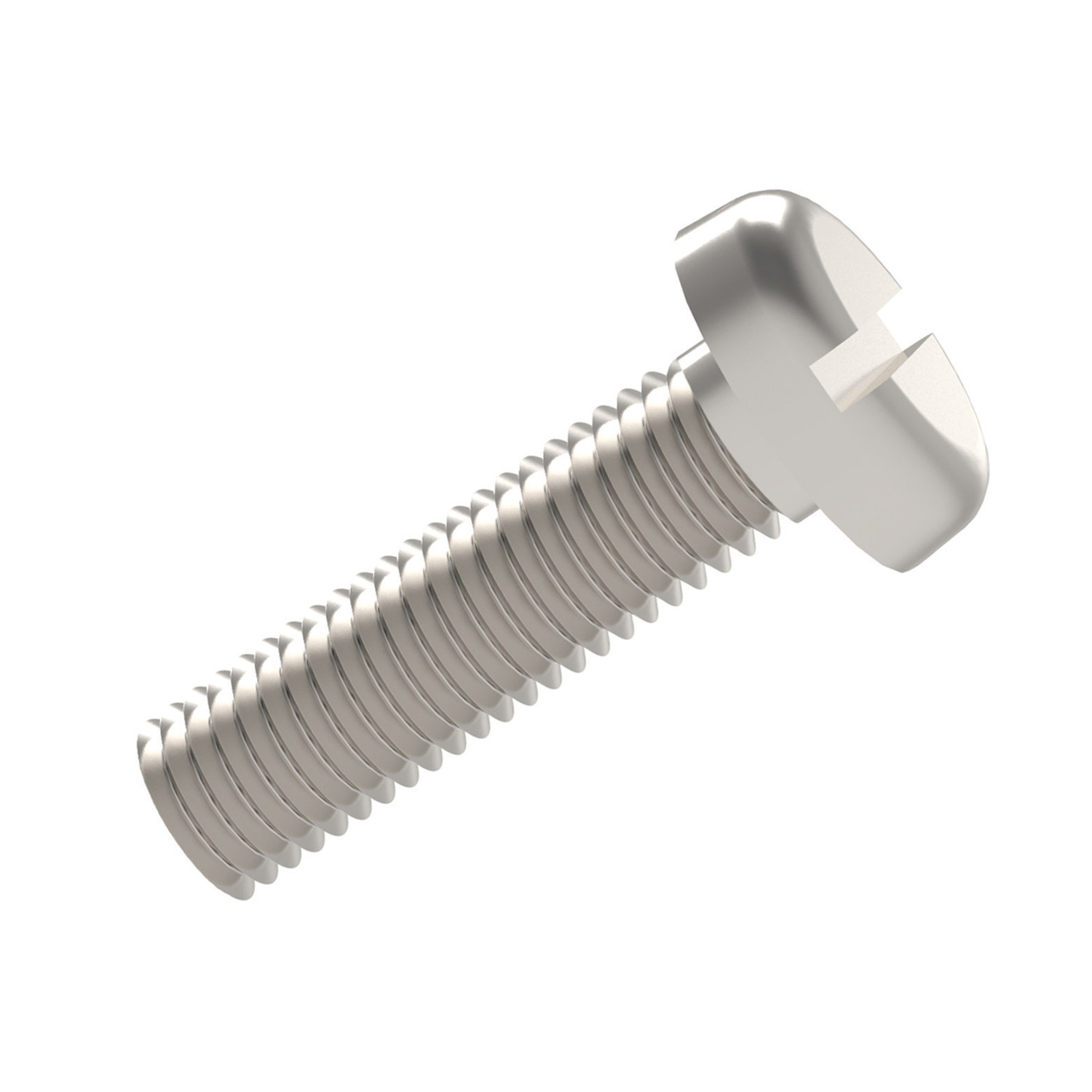 Slot Pan Head Screws To DIN 85, ISO 1580. Threaded within 2,5 x pitch of head.