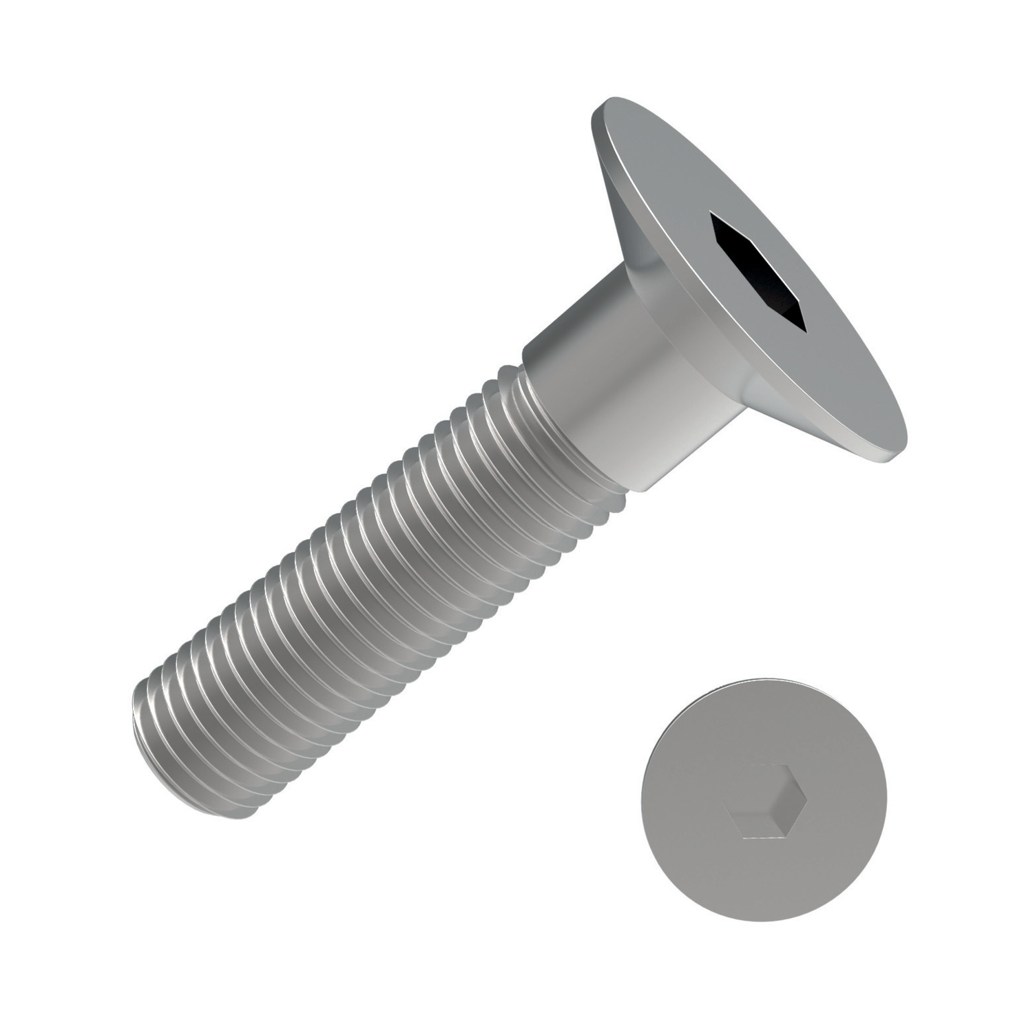 Socket Countersunk Machine Screws Zinc plated. For longer length screws the threaded portion l21. To DIN 7991, ISO 10642.