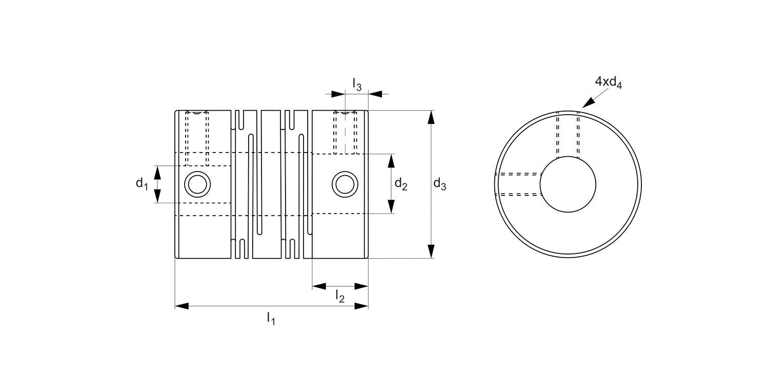 R3003.1 Spiral Beam Coupling - Aluminium