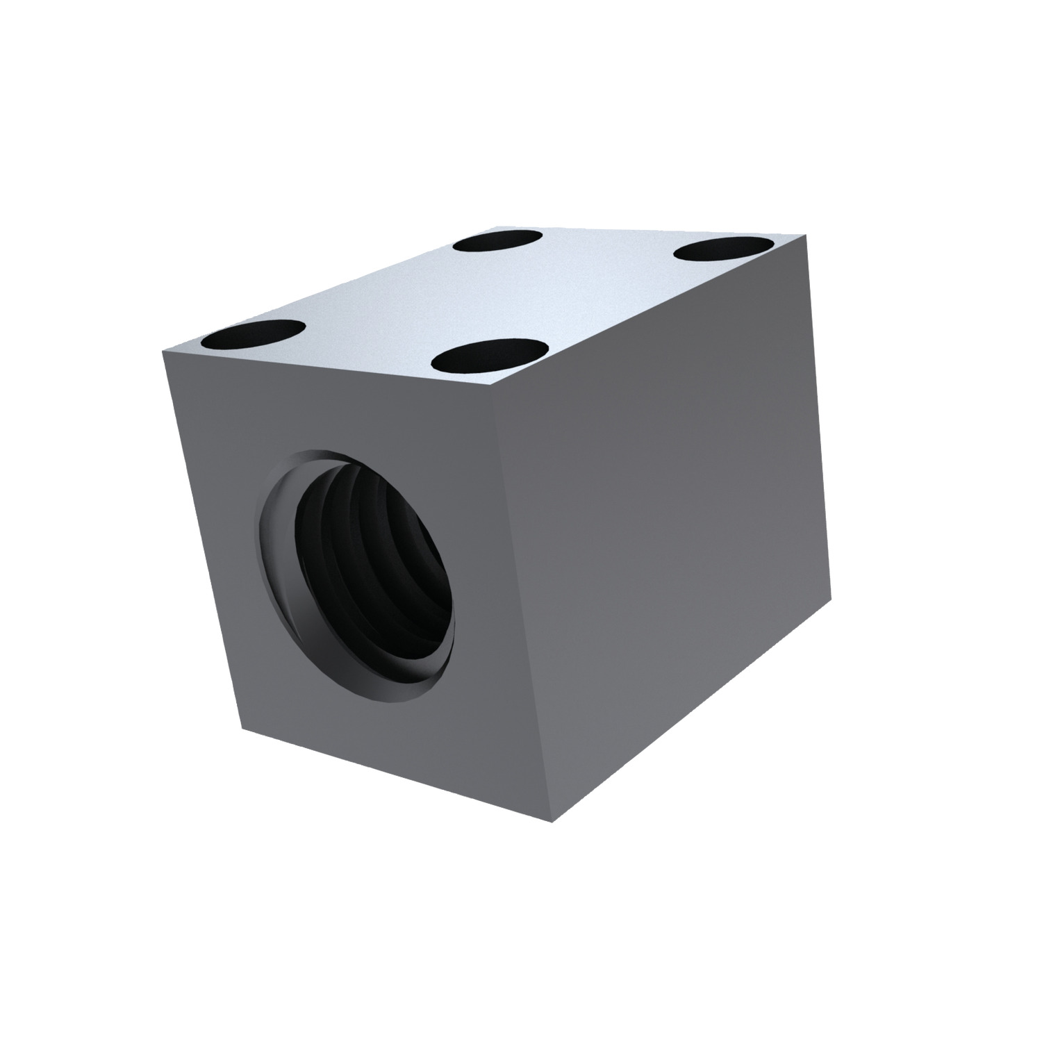 Product L1337, Square Steel Nut with Holes for lead screws / 