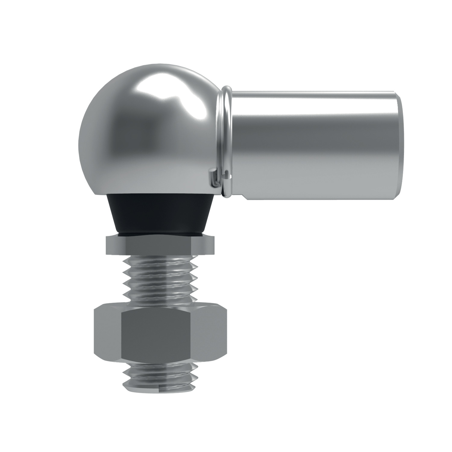 Stainless Ball and Socket Joint Stainless steel joint with a neoprene sealing cap (corrosion resistant A2 grade to AISI 303), supplied with hexagon nut.