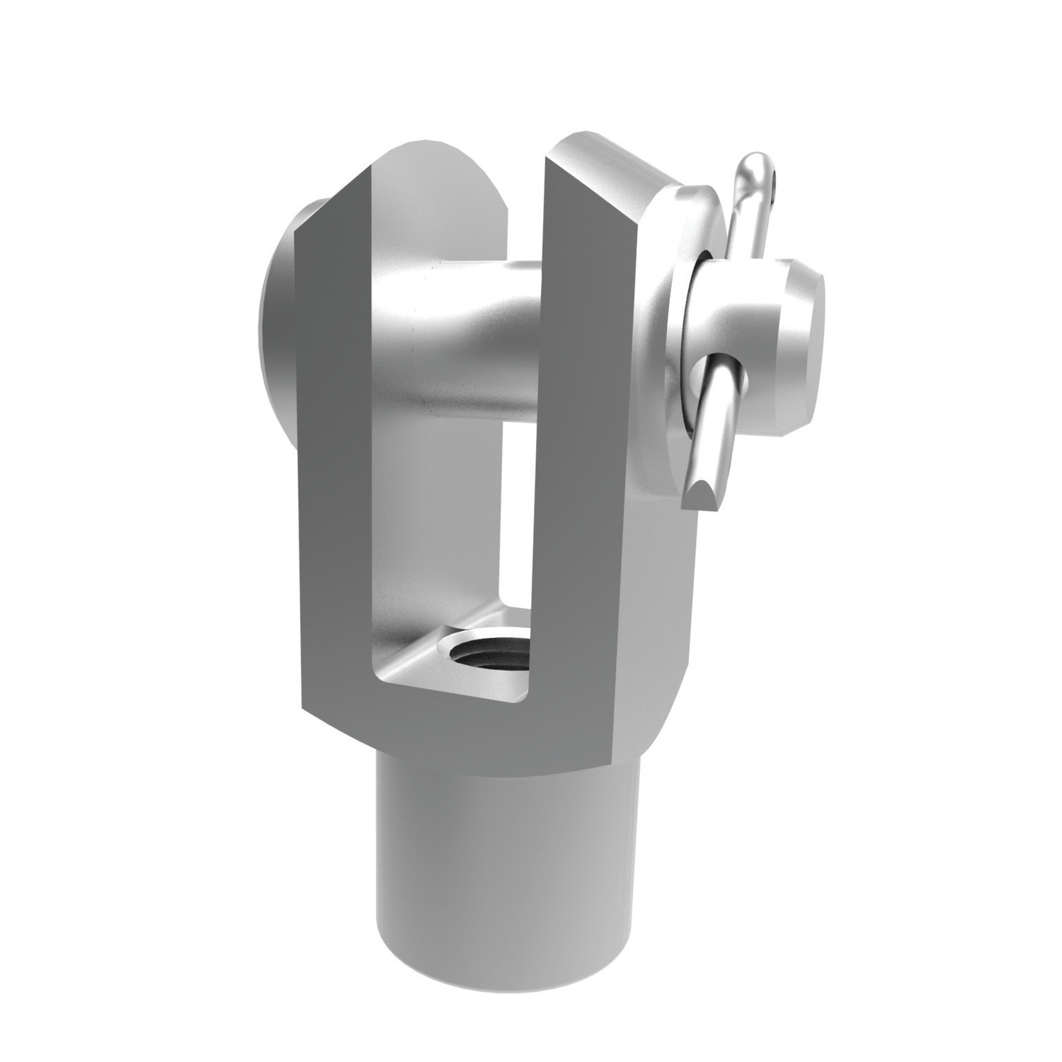 Product R3390, Steel Clevis Joints with Pin left hand thread - silver zinc plated / 