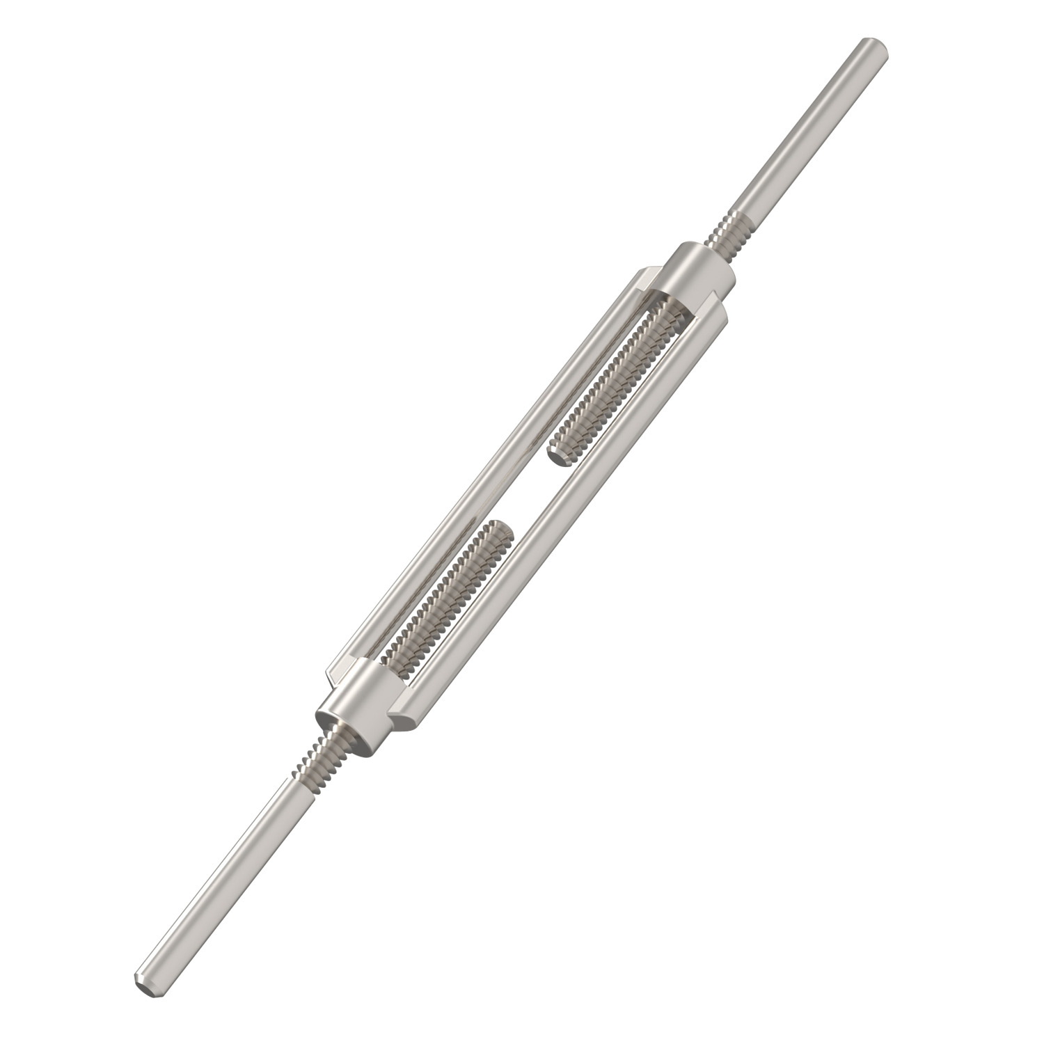 Stub End Turnbuckles A4 Stainless steel open turnbuckles with stub end. Manufactured to DIN 1480 stub end. Sizes from M6 to M24. Lengths from 110mm to 255mm.