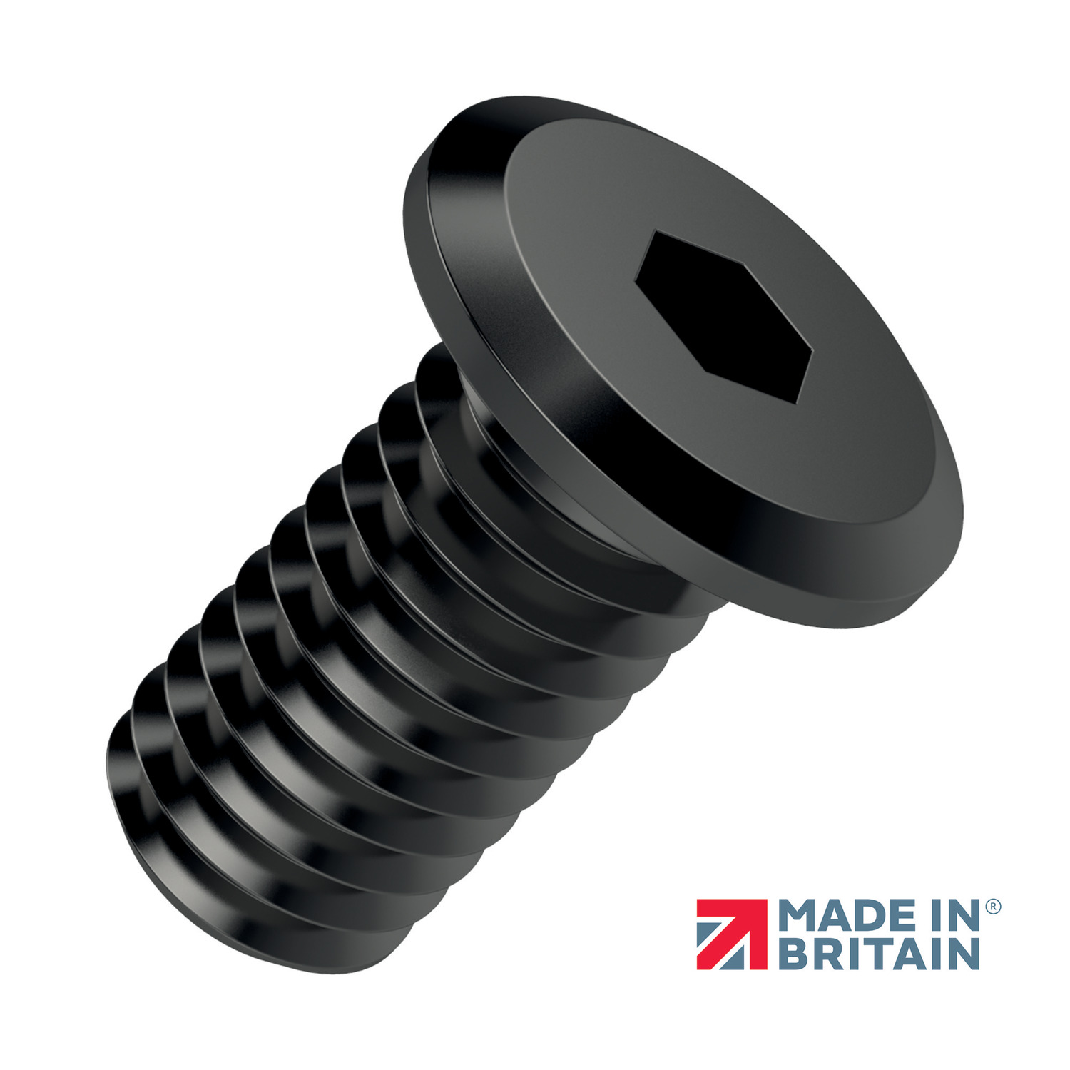 Product P0208.B2, Ultra Low Head Cap Screws hex. drive - 303 stainless - blackened / 