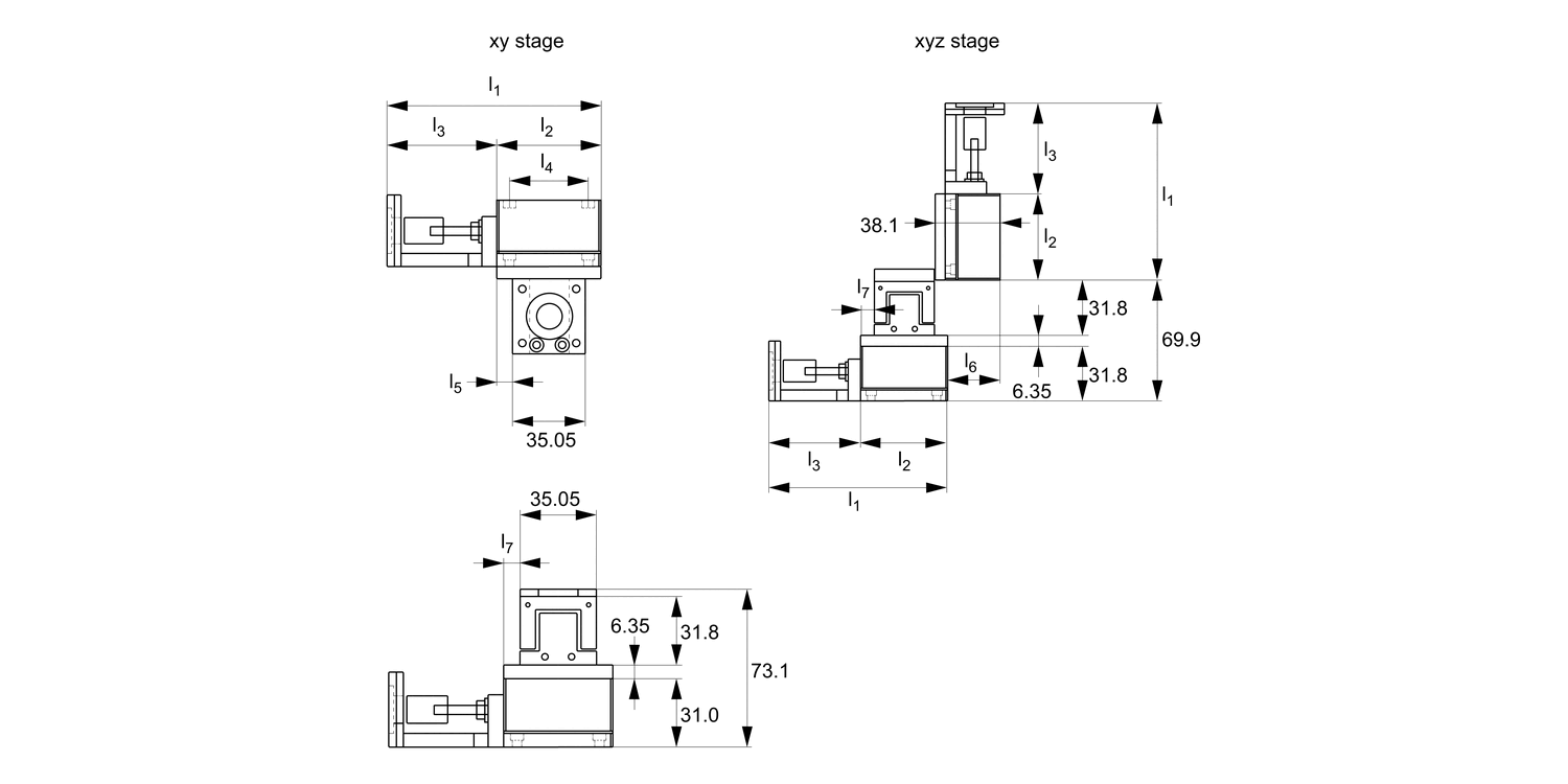 L3141.XY Lead Screw Driven XY & XYZ Stages