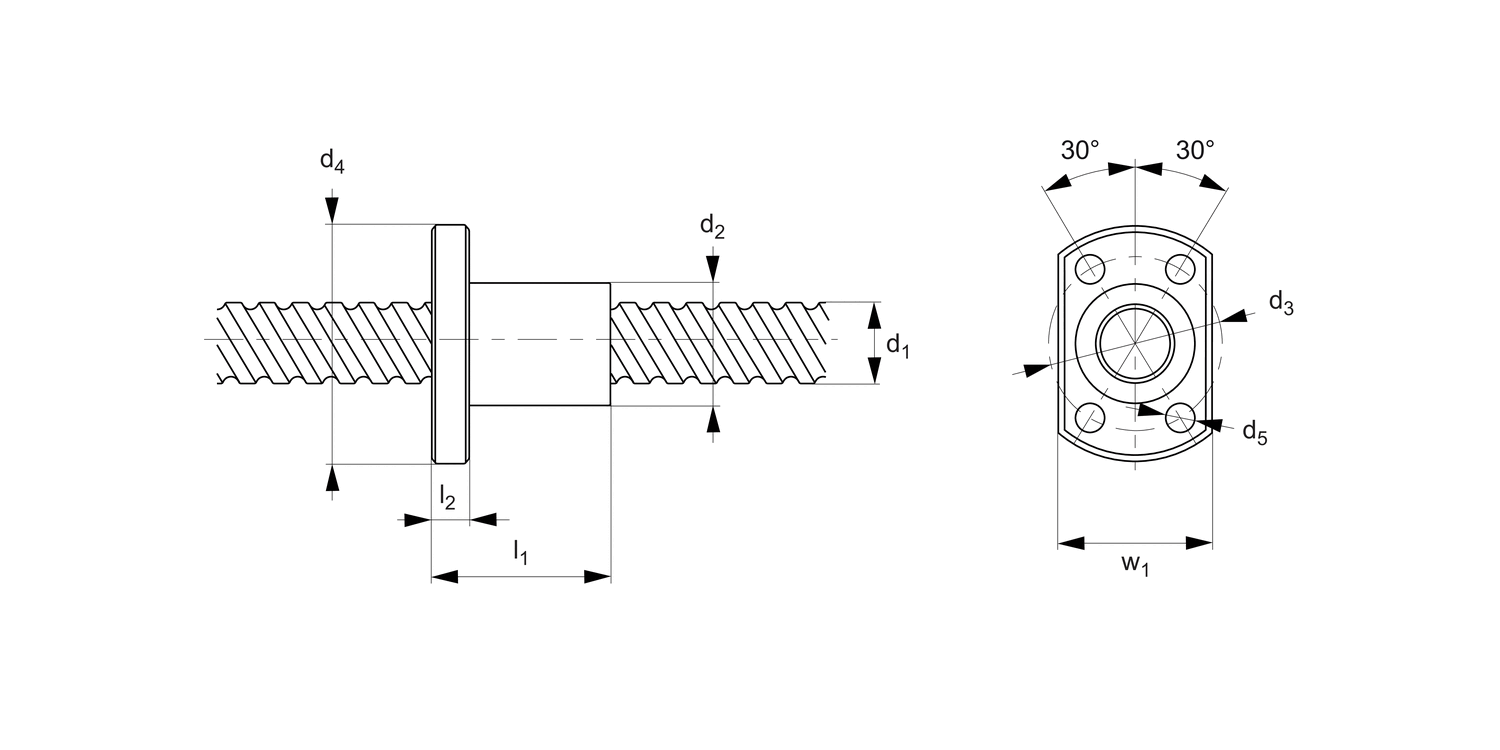 L1350 Flanged High Helix Lead Screw Nuts