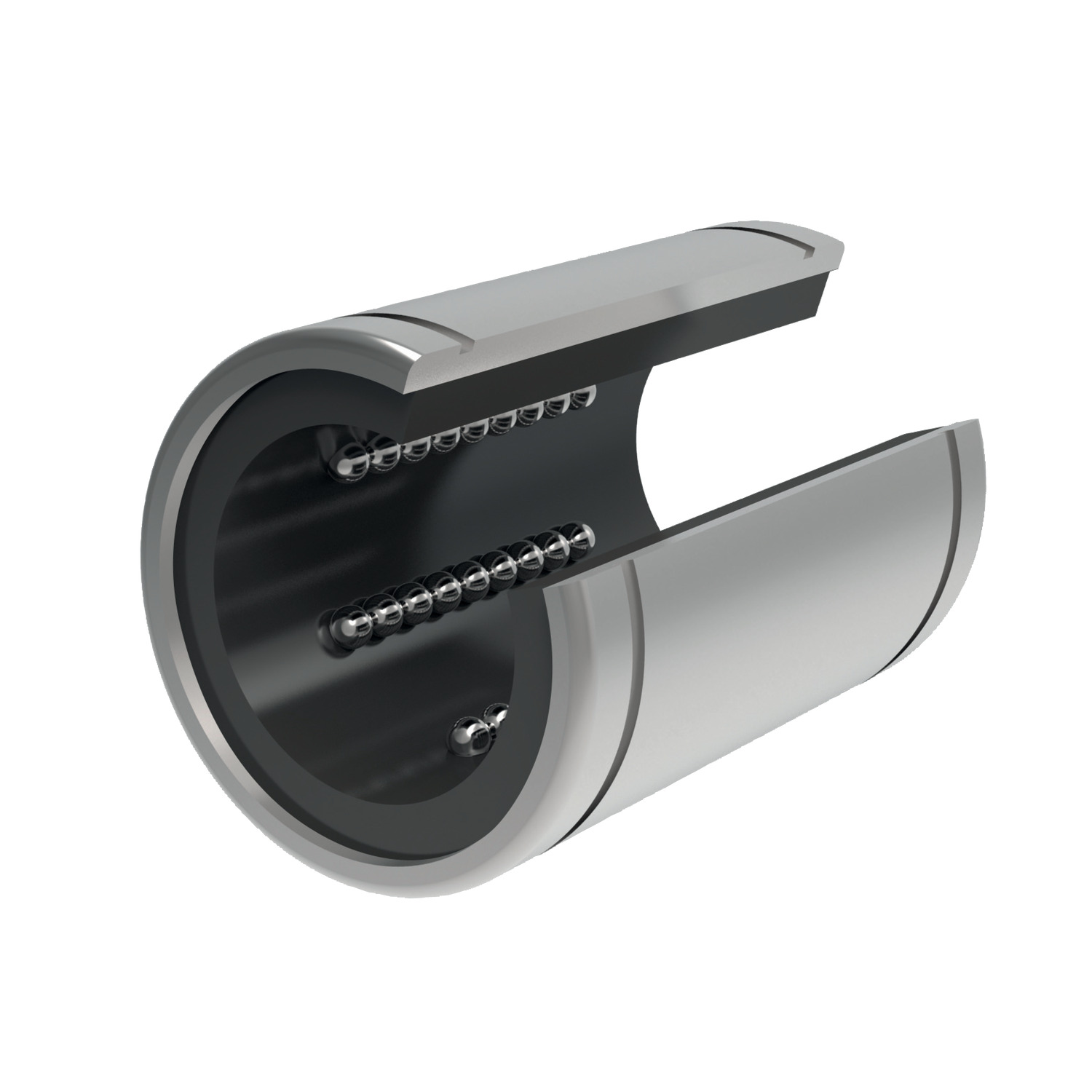 Open Linear Ball Bushings inear ball bushings for use on hardened shafts.