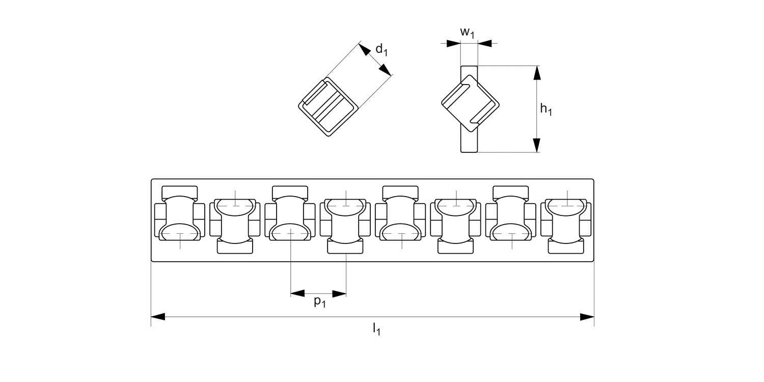 L1008.030-SS Linear Cage - Crossed Roller
