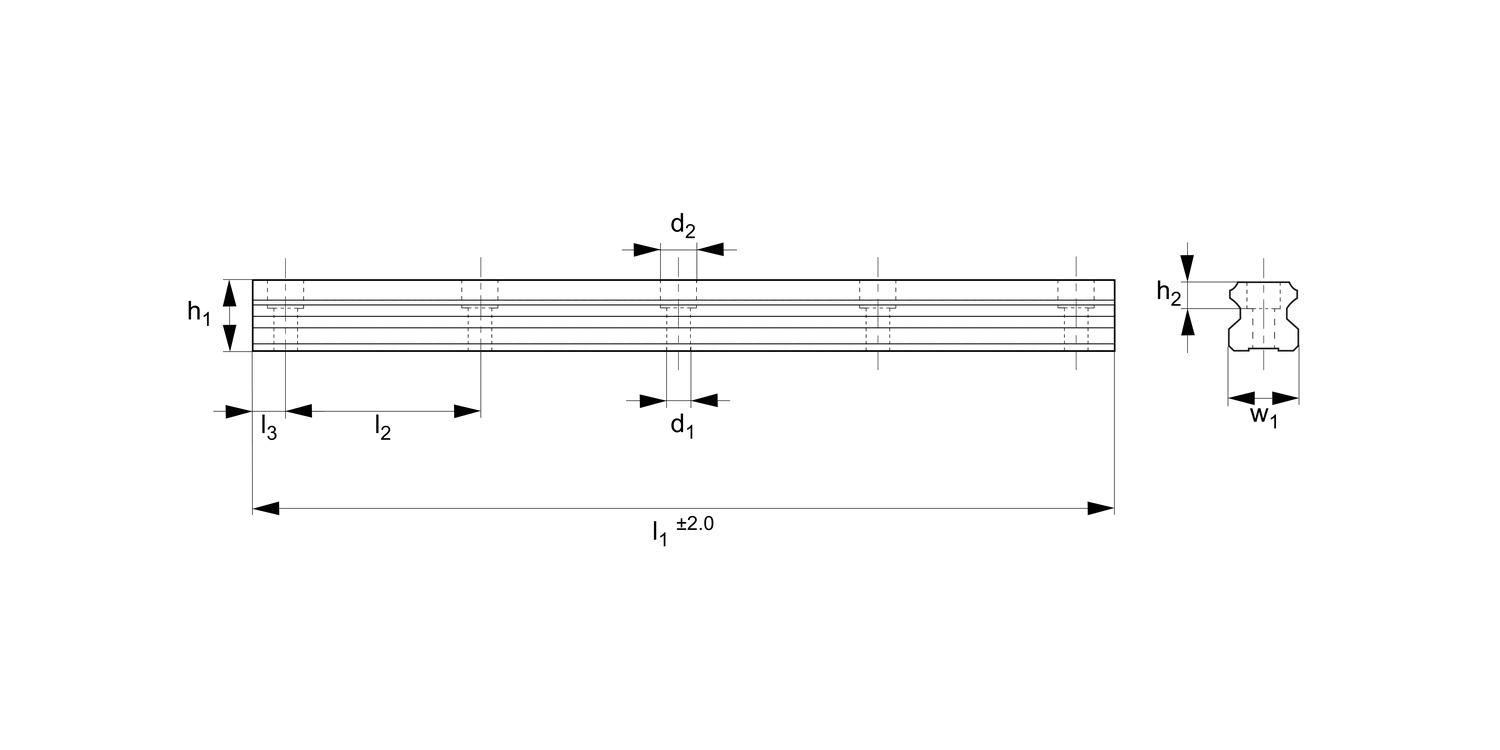 L1016.25 25mm Linear Guide Rail