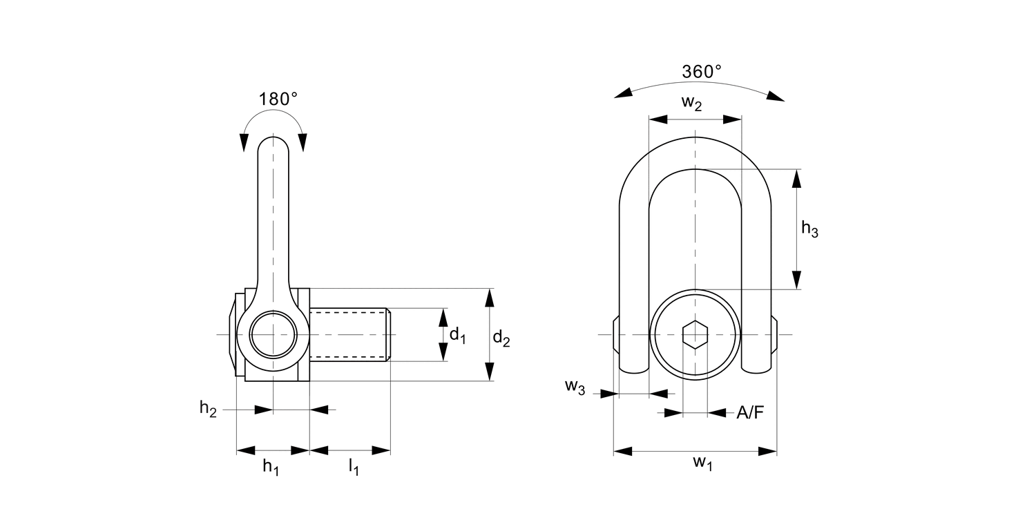 P4011 Mega Double Swivel Shackles  Male