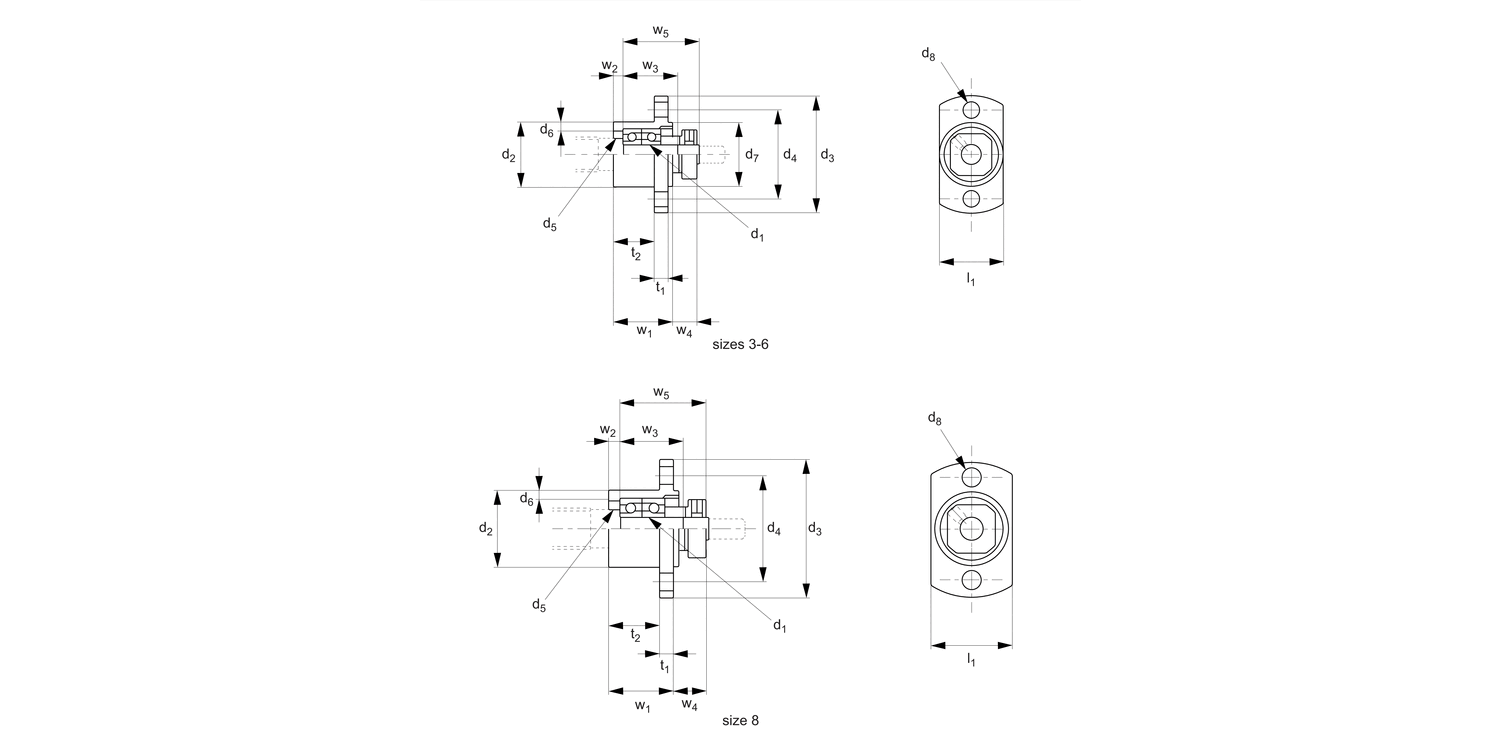 L1354 Miniature Flanged Fixed Support Units