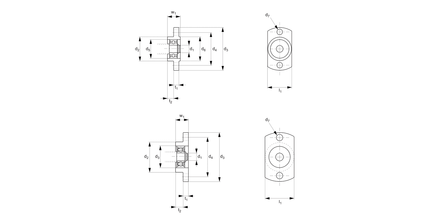 L1356 Minature Flanged Floating Support Units