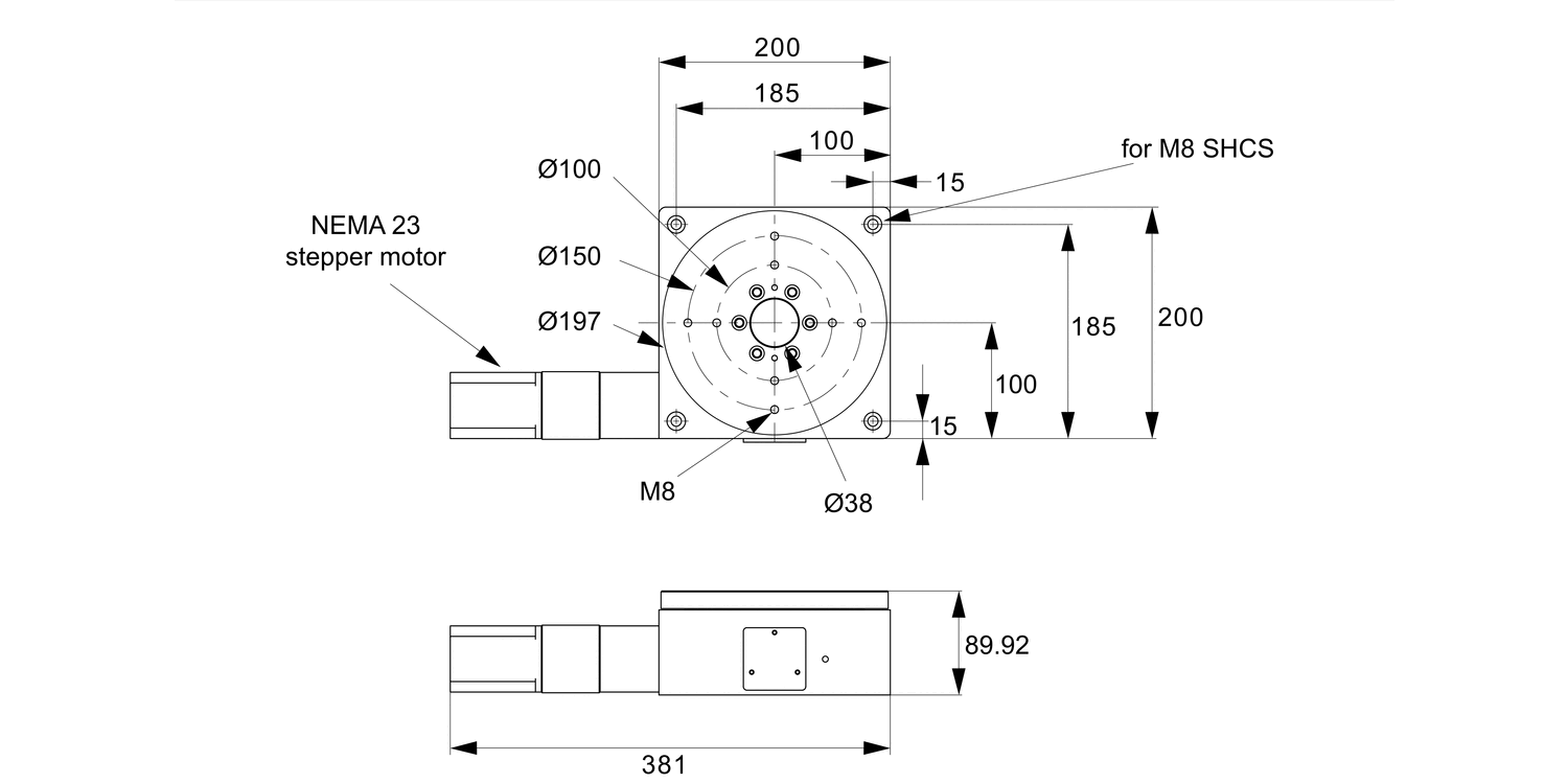 L3562 Motorised Rotary Stage Ø200