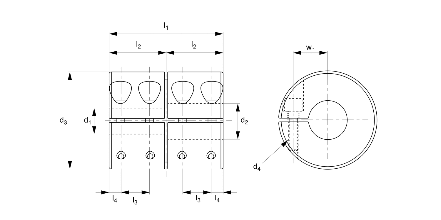 R3203 Rigid Shaft Coupling - One Piece