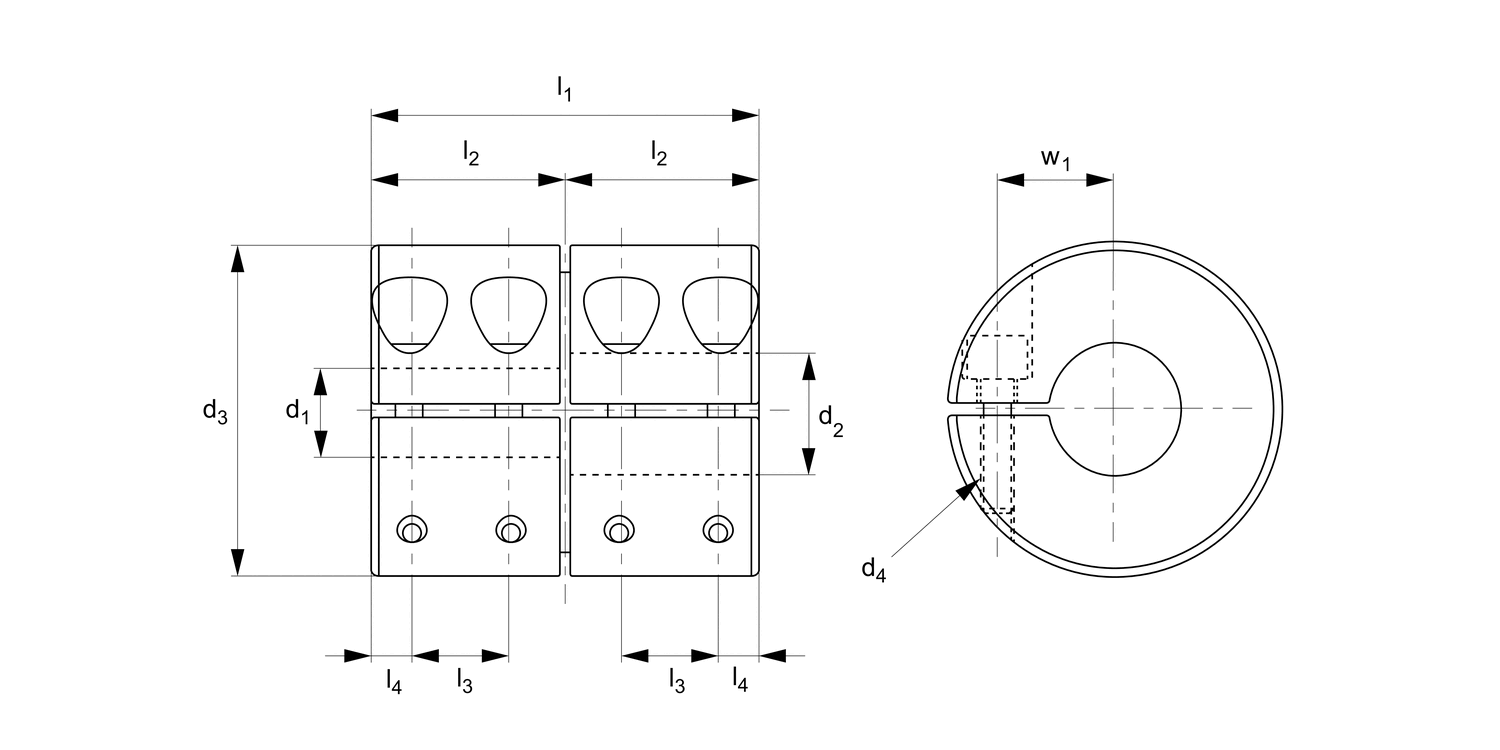 R3202 Rigid Shaft Coupling - One Piece