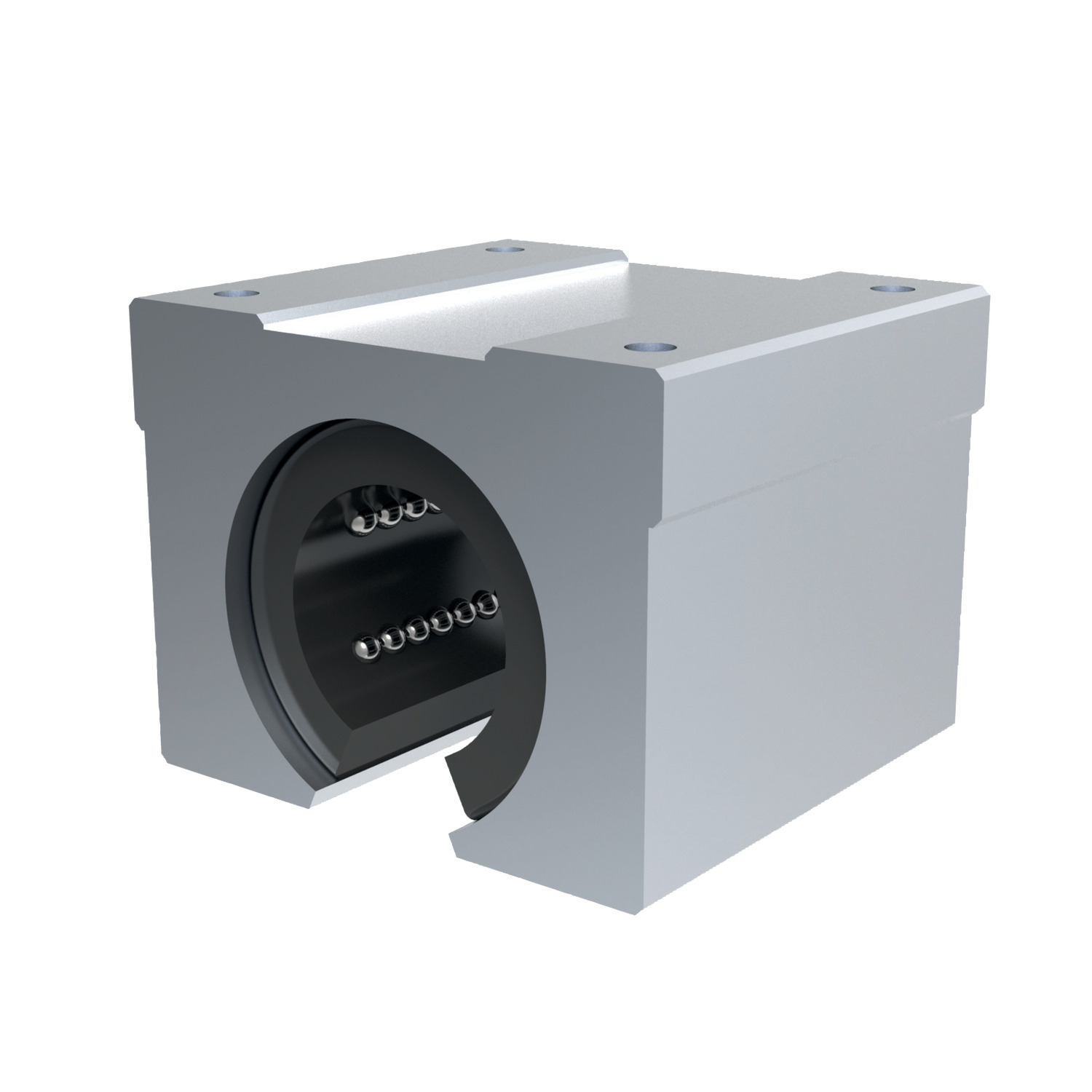 Open Linear Ball Bushing Carriages Open linear carriage, unflanged to suit shaft support rail. For shafts 16mm to 50mm.