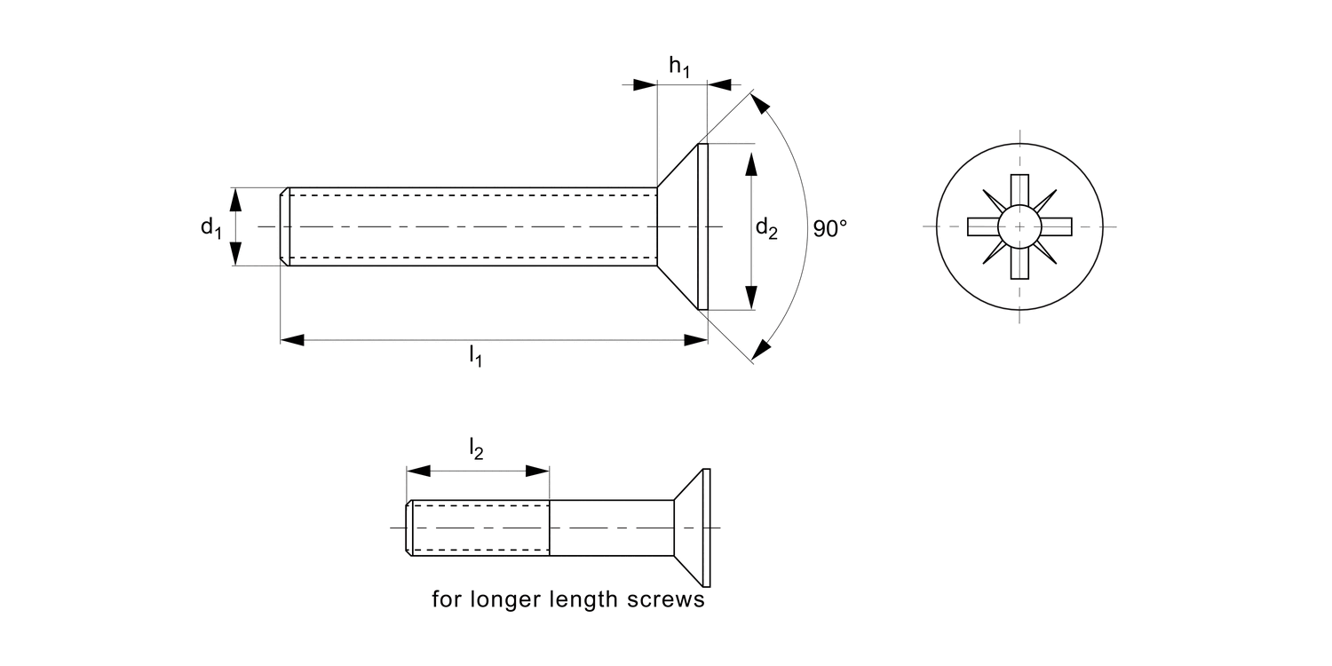 P0221.A4 Pozi Countersunk Machine Screws