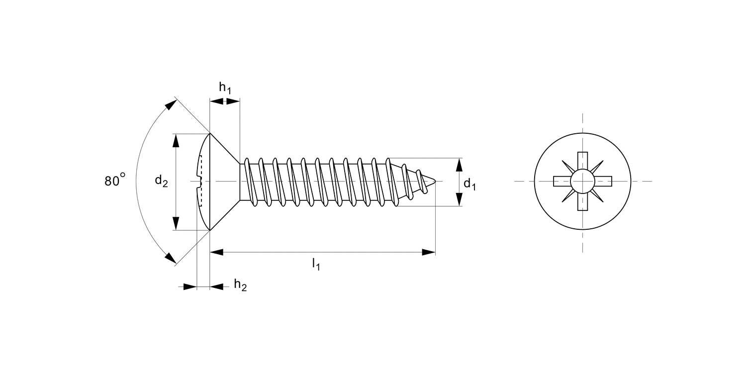P0601.ZP Raised C'sk Pozi AB Tappers