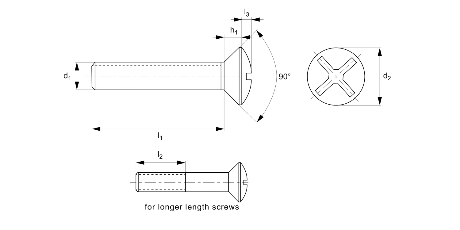 P0226.A4 Raised C'sunk Phillips Machine Screws