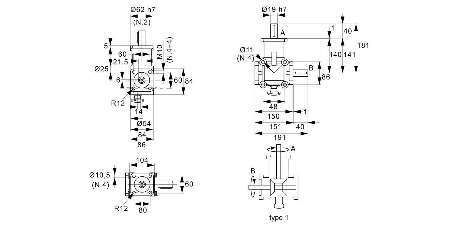 R2347 2 Way Reversing Gear Box